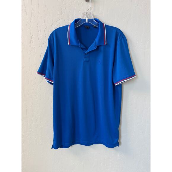 G/Fore Polo Shirt Pique Knit Performance Men’s Sz‎ M Blue Red G4 - Picture 5 of 10